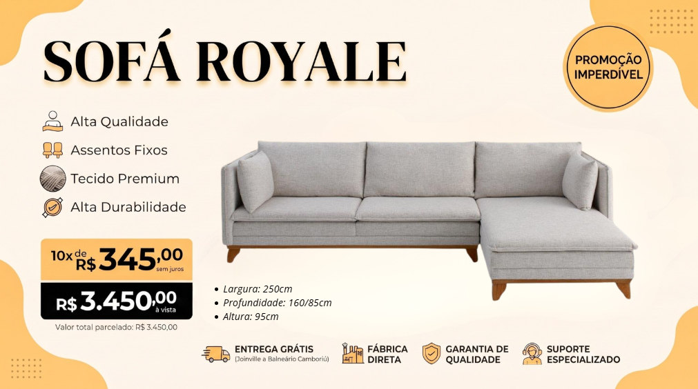 Sofá Royale - Promoção